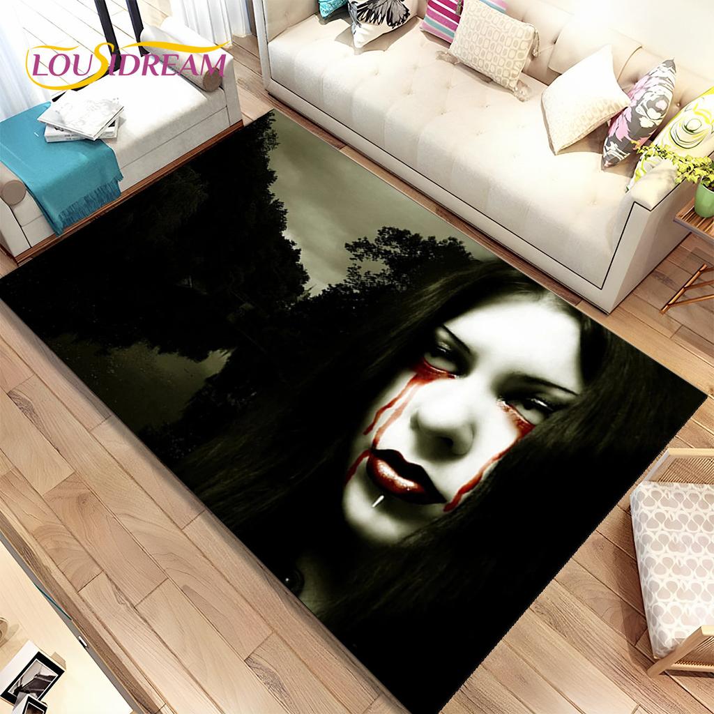 3D Готический Ужас Призрак Череп Коврик, ковер для дома Гостиная Спальня Диван Коврик Кухонный Декор, детские игры Нескользящий напольный коврик