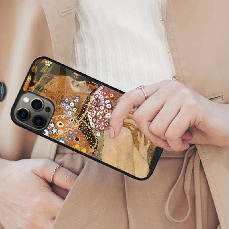 Поцелуй Густава Климта Магнитный чехол для телефона ДЛЯ APPLE iPhone 17 Air 16 14 13 12 Pro Max 15 Plus Беспроводная зарядка С чехлом MagSafe