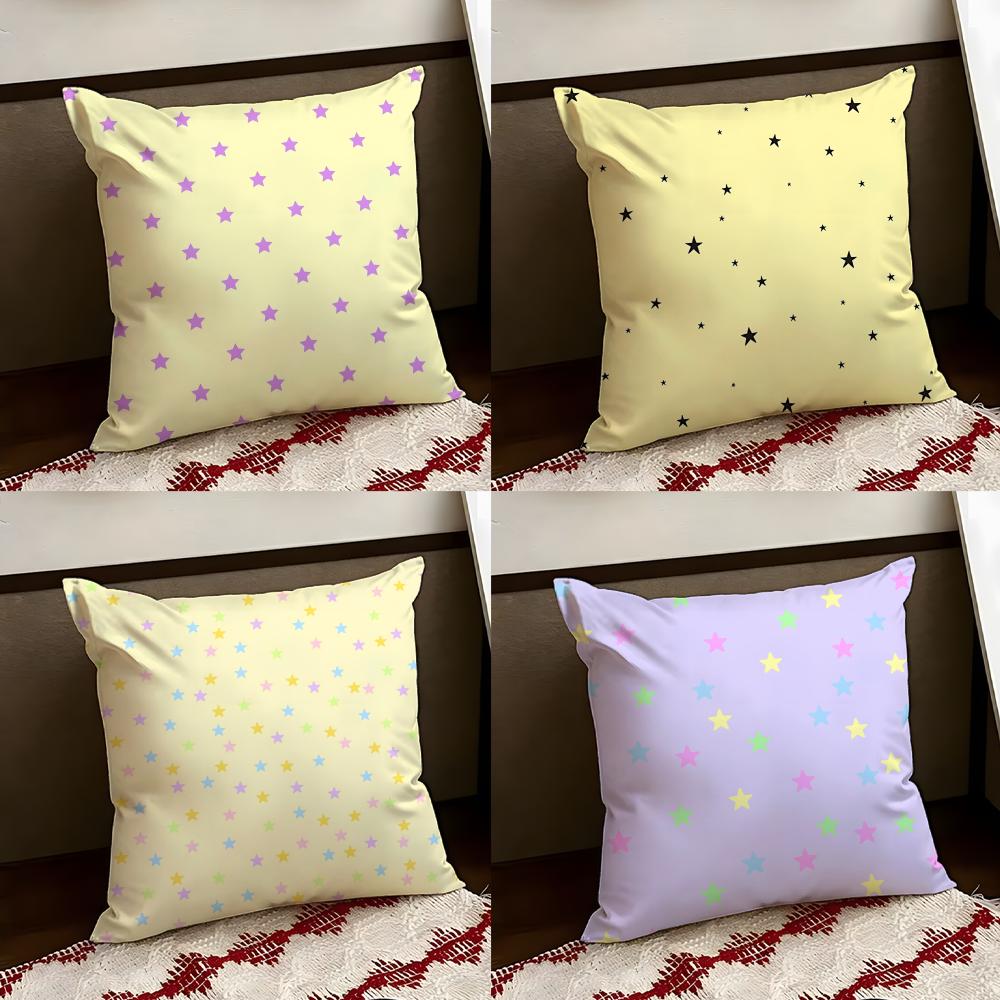 Glittery Star Background Cushion Cover Reversible Soft Durable Pillow Cover Home Car MultiScene Use for Daily Comfort