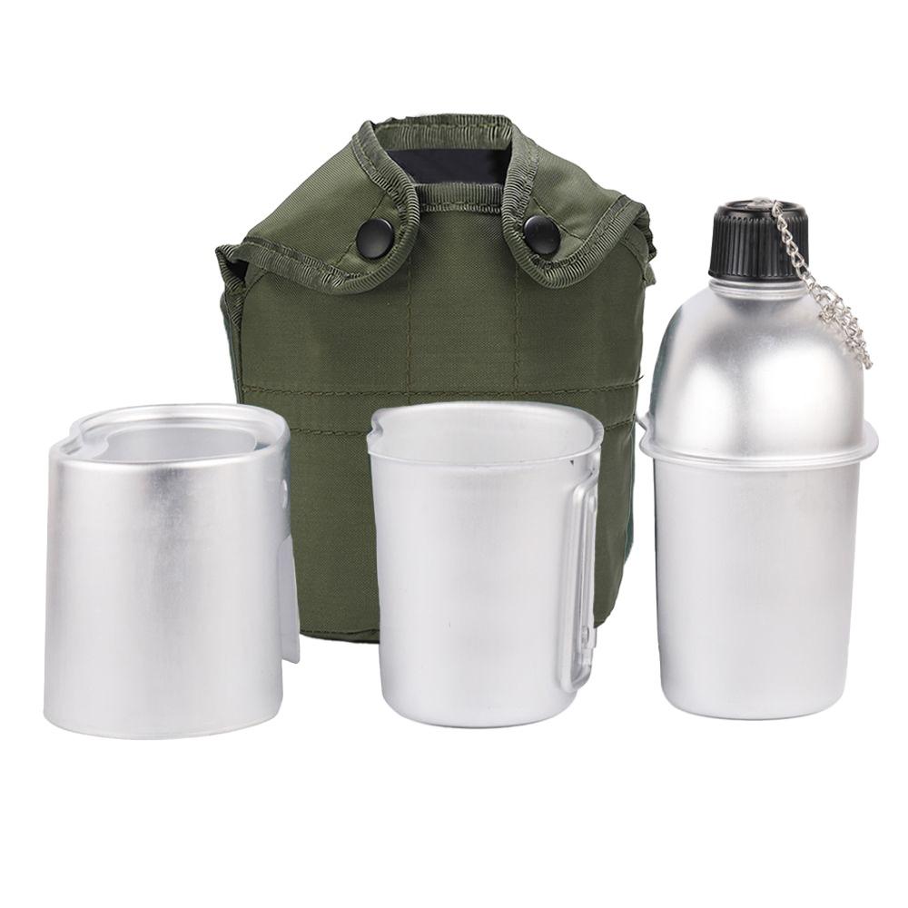 Zinc Zinc Alloy Hiking Backpacking Camping with Cover Bag Cookware Set Wood Stove Cup Kit Canteen Cup