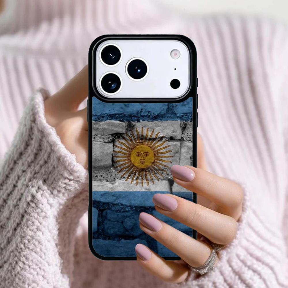 Чехол для телефона Флаг Аргентины Для Apple iPhone 17 Air 16E 15 14 Plus 13 12 11 Pro Max Mini Funda Чехол