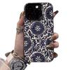 Ретро-синий узор для Apple iPhone 14/15 Pro, 16 Pro Max, 17 Air - Модный и высококлассный дизайн