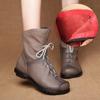Explosive Retro Original Leather Short Boots Warm Leather Boots 2025 Spring and Autumn New Low Heeled Women's Boots