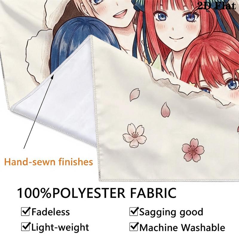 5toubun no hanayome Wall Tapestry Aesthetic Wall Hanging Printed Fabric Blanket Decorative Tapestries for Bedroom Living Room Home Decor