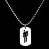 Hip Hop Bad Guy Villain Necklace Stainless Steel Hollow Pendant Couples Necklace