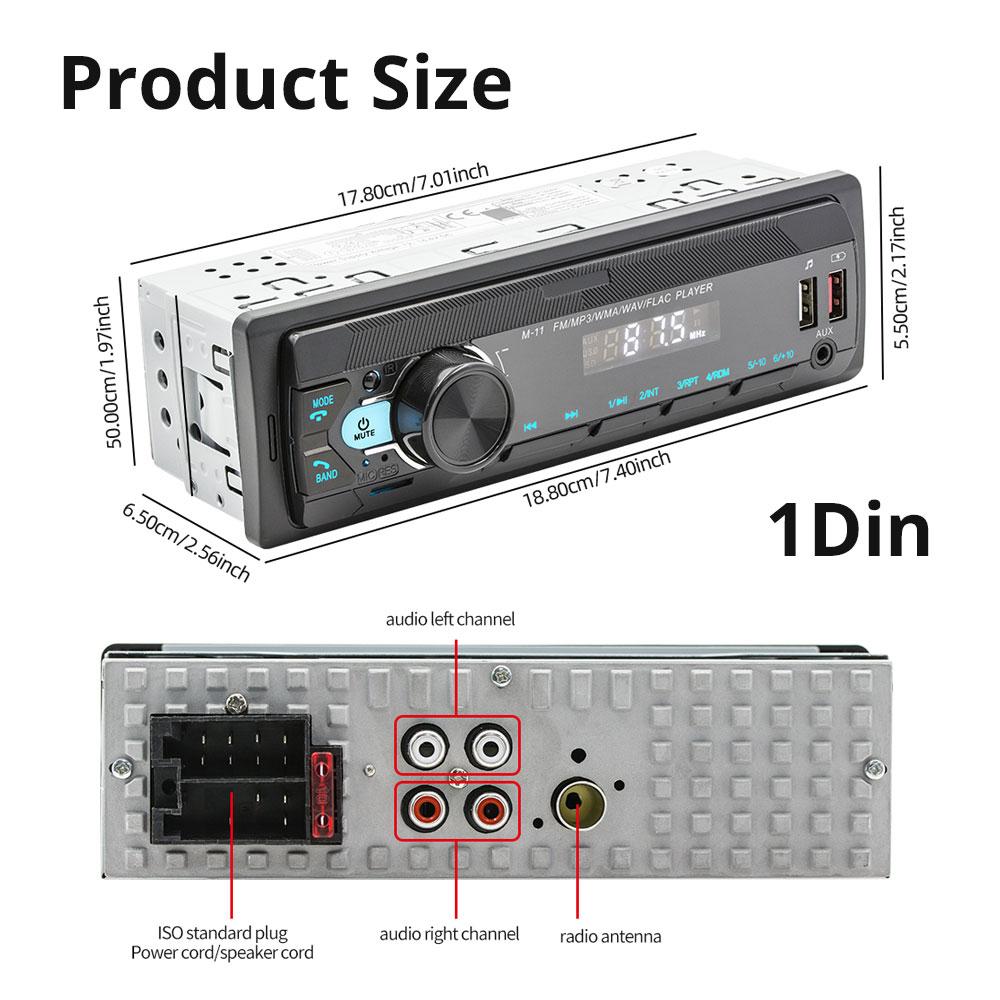 Новая автомагнитола Bluetooth 1DIN MP3-плеер FM AUX TF Радио Стерео Функция поиска автомобиля через мобильное приложение и голосовой помощник 12В Bluetooth Громкая связь