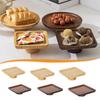 1PC Wood Decorative Metal Pallet Handmade Fruit Dish Cake Dessert Snack Plate Ornaments High Foot Display Organize Home Supplies