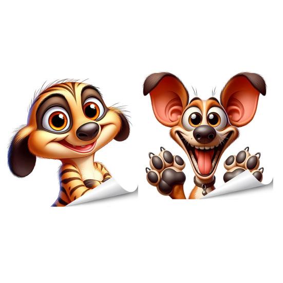 Статические наклейки на окна Смешные мультяшные животные Многоразовые наклейки на окна Водонепроницаемые Съемные наклейки для комнаты Офиса Дома Стеклянных дверей Декор окна