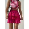 Women's High Waist Pleated Tiered Skirt
