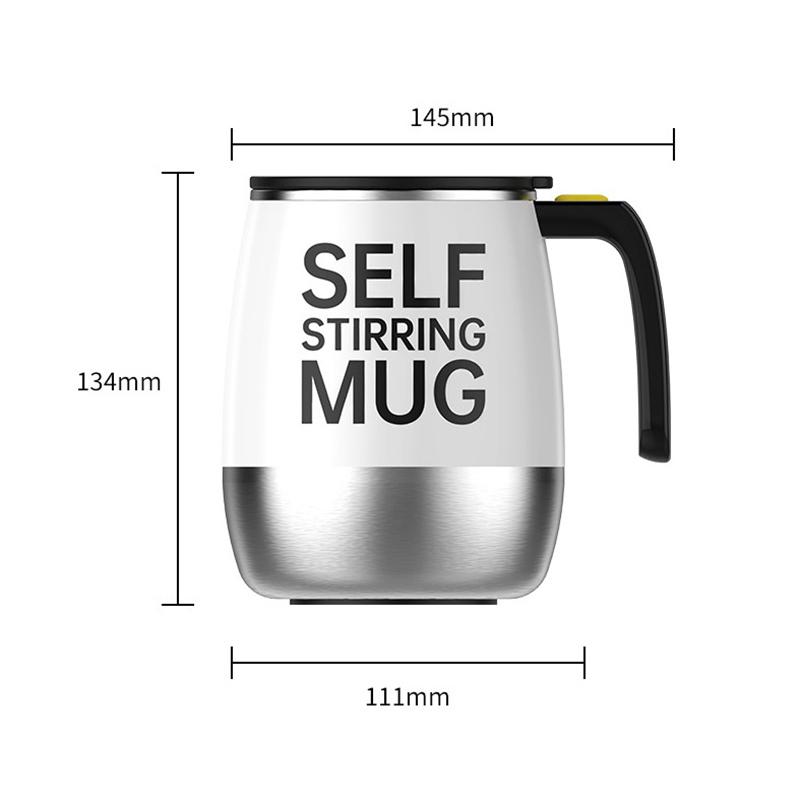 Автоматическая чашка для помешивания, портативная электрическая мешалка для кофе на батарейках, вращающаяся магнитная чашка для самостоятельного перемешивания из нержавеющей стали