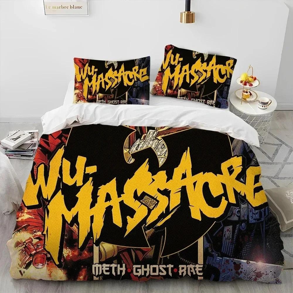 Хип-хоп музыкальная группа Wu T-TANG Clans Комплект постельного белья с одеялом, Пододеяльник Комплект для кровати Покрывало Наволочка, Комплект постельного белья размера кинг/квин