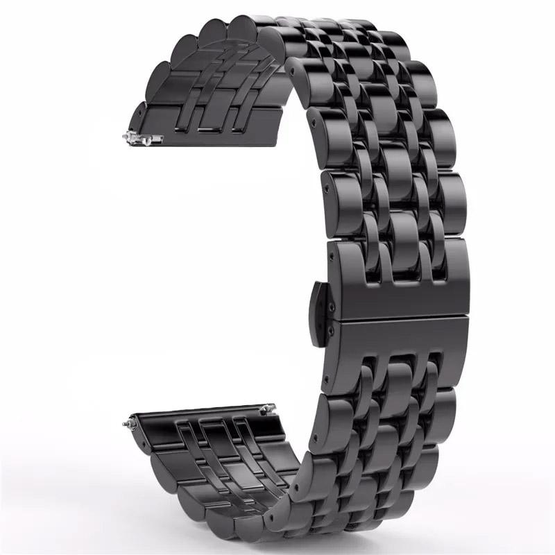 Ремешок из нержавеющей стали для Samsung Galaxy watch 6/5/4/Classic, металлический звеньевой браслет amazfit GTS-GTR-4-3-mini-bip 3, ремешок 20 мм 22 мм