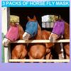 Polyester Durable Horse Face Mask With Unique Leopard Pattern For Reliable Insect