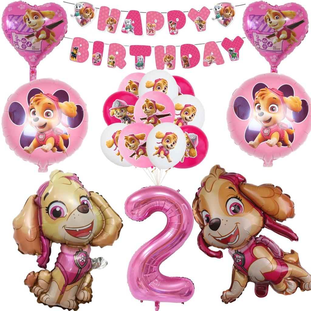 Розовая Вечеринка в честь Дня Рождения Щенячий Патруль Декор Скай Одноразовая Посуда Скатерть Тарелки Фольгированные Шары Праздник для Малыша Девичник Товары для Вечеринки