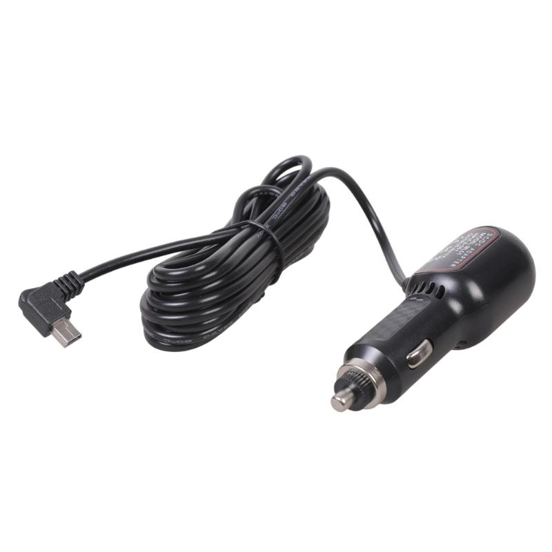 Кабель питания для видеорегистратора, мини-USB кабель для зарядки, автомобильное зарядное устройство 12 В до 5 В с USB-портом, адаптер питания.