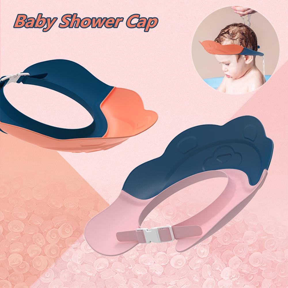 Ear Protection Head Cover Baby Bath Cap Baby Shower Cap Shampoo Shield Silicone Bath Visor