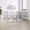 3114045 vidaXL Pet Cage 36 Panels and Door Black 35x35 Cm