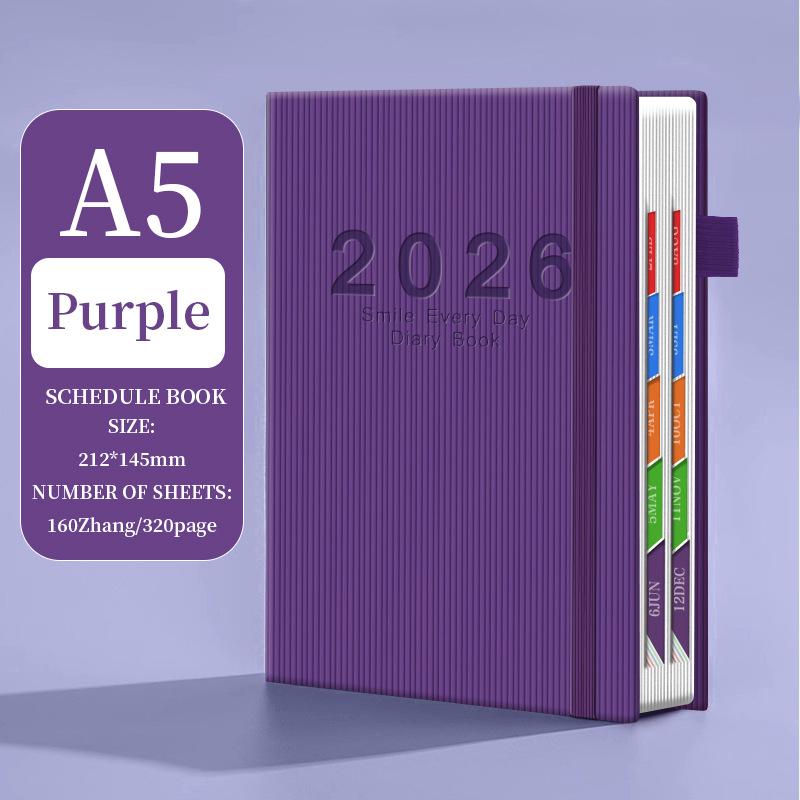 Ежедневник 2026 Планировщик эффективности: Новая модель ручного переплета, сувенирная лента, канцелярский ежедневник для эффективного использования в офисе