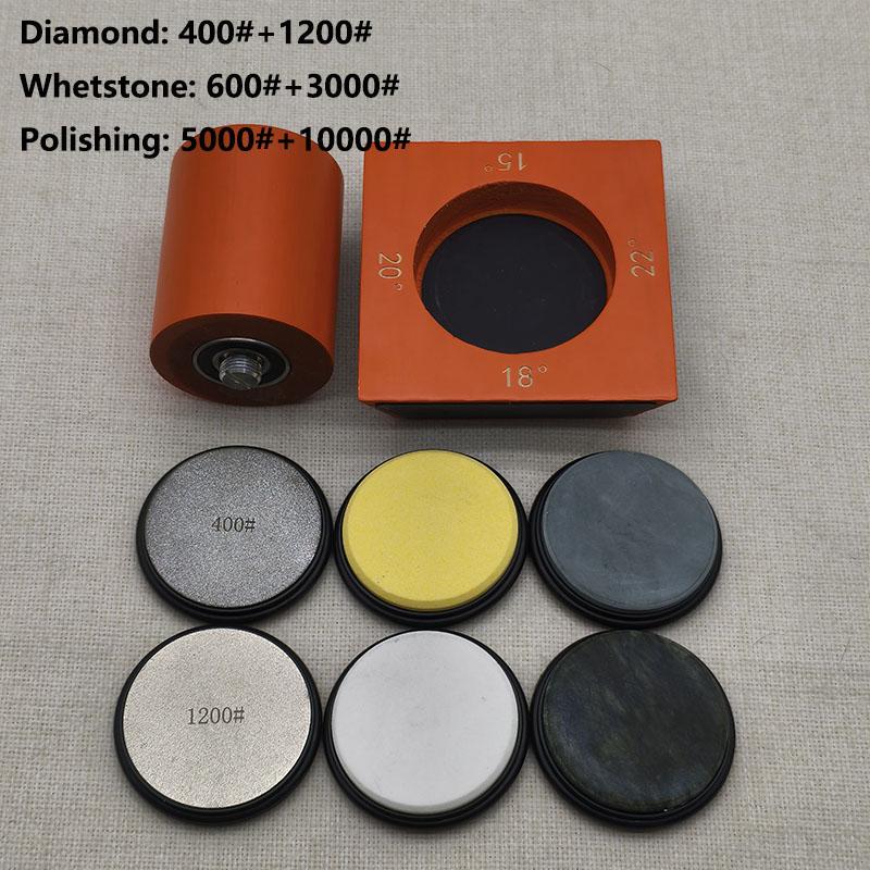 Угловая точилка Четыре угла 15/18/20/22° Точилка с фиксированным углом Роликовая точилка Набор агатовых точильных камней Алмазный точильный камень