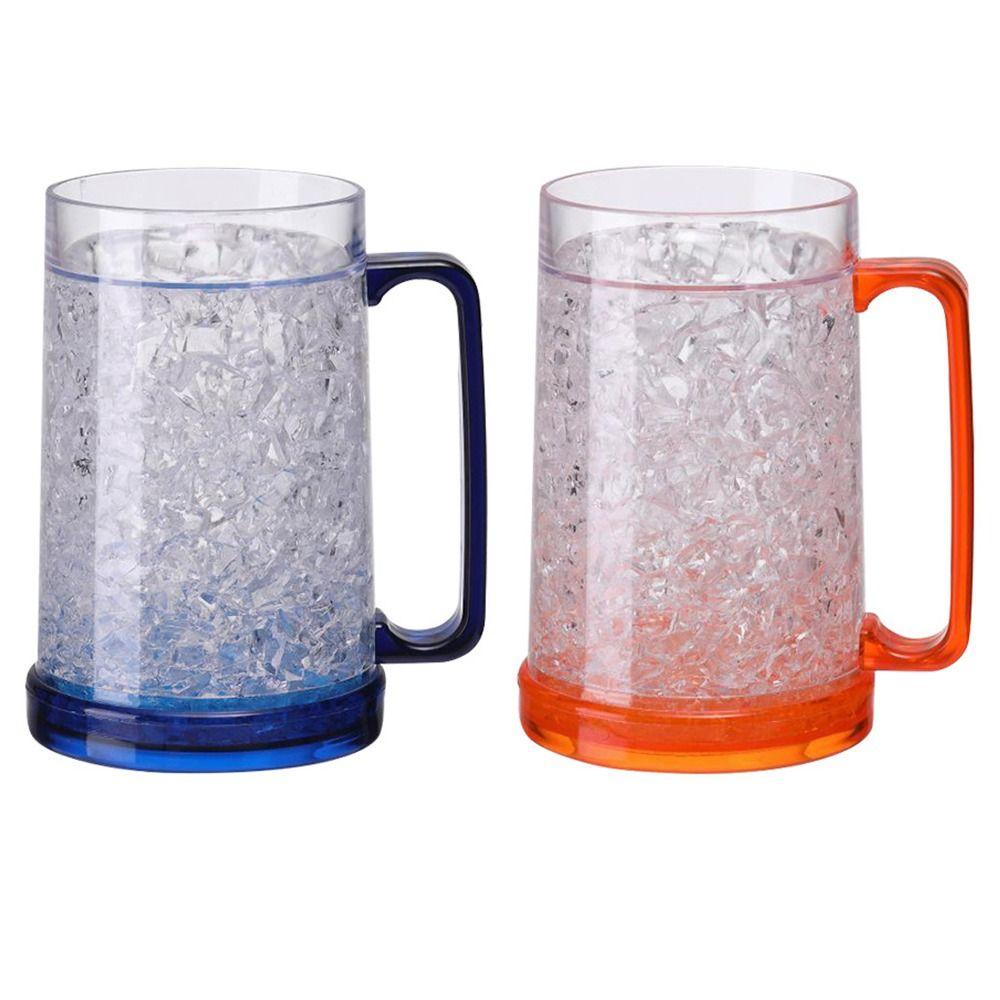 Double Wall Cooling Wine Cup Clear Beer Cup Drinking Glasses Freezer Ice Beer Mug Beer