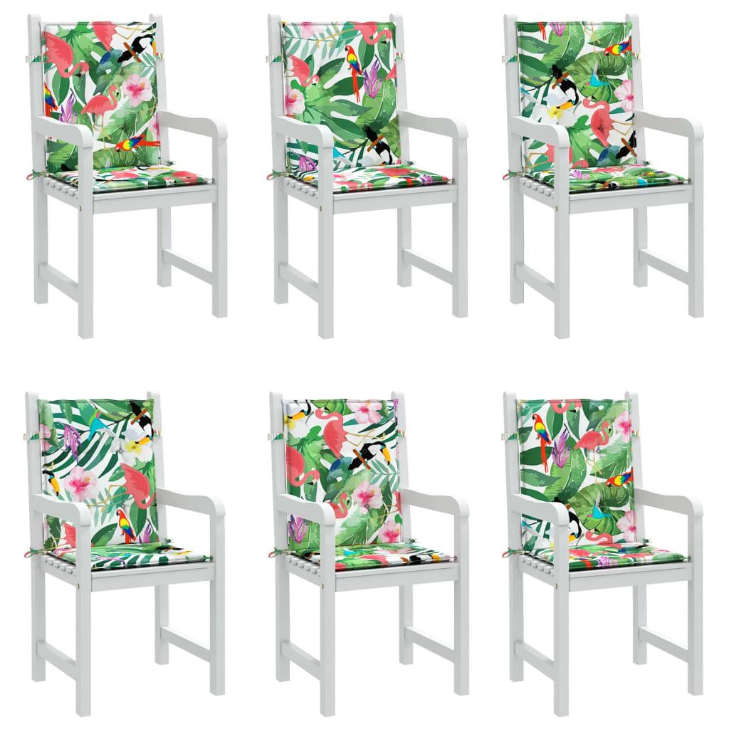 Low back Bench Cushions 6 pcs Multicolored Fabric