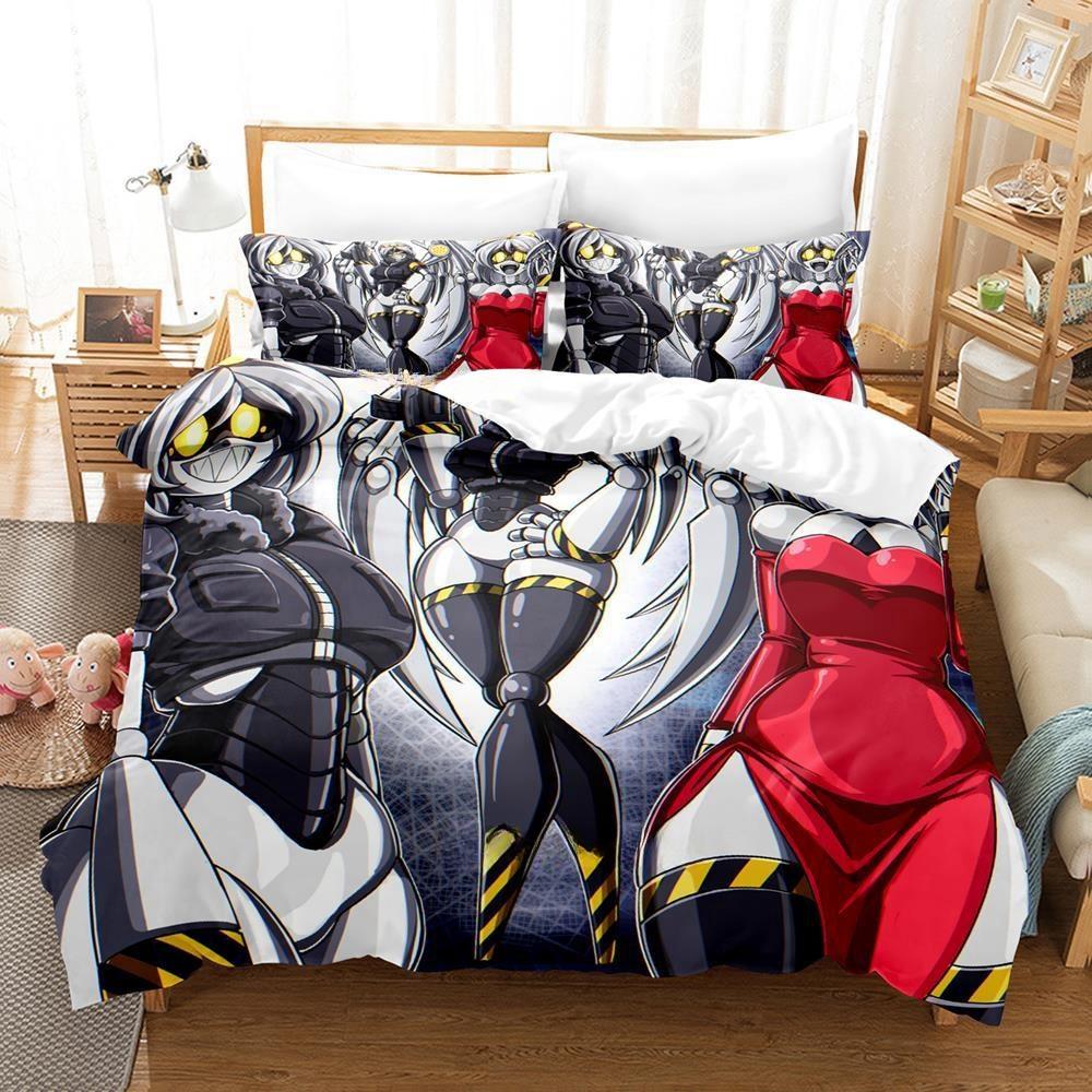 Fashion 3D Printing Anime Murder Drones Bedding Set Cartoon Three-piece Set Adult Kid Bedroom Duvet Cover Sets Home Textiles
