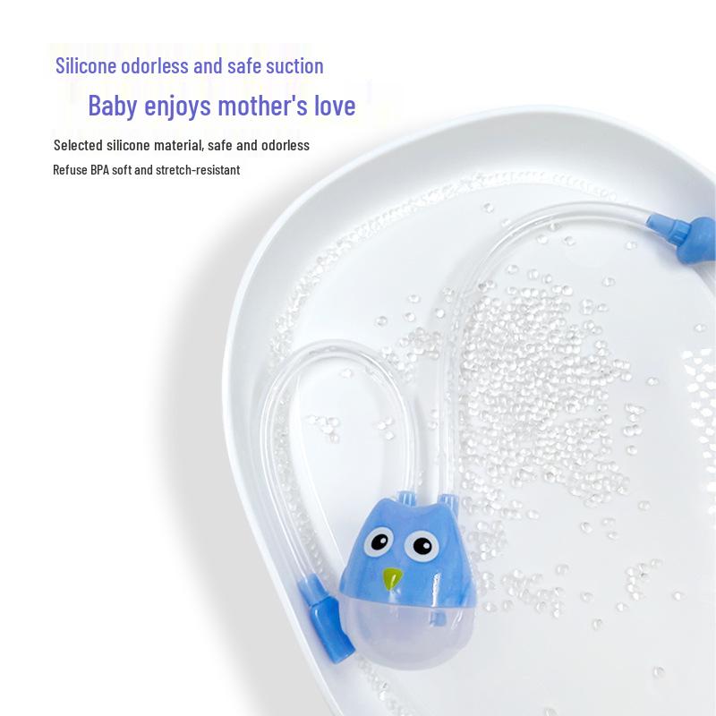 Cartoon Baby Nasal Suction Aspirator: Newborn Snot Cleaner with Anti-Reflux Tube