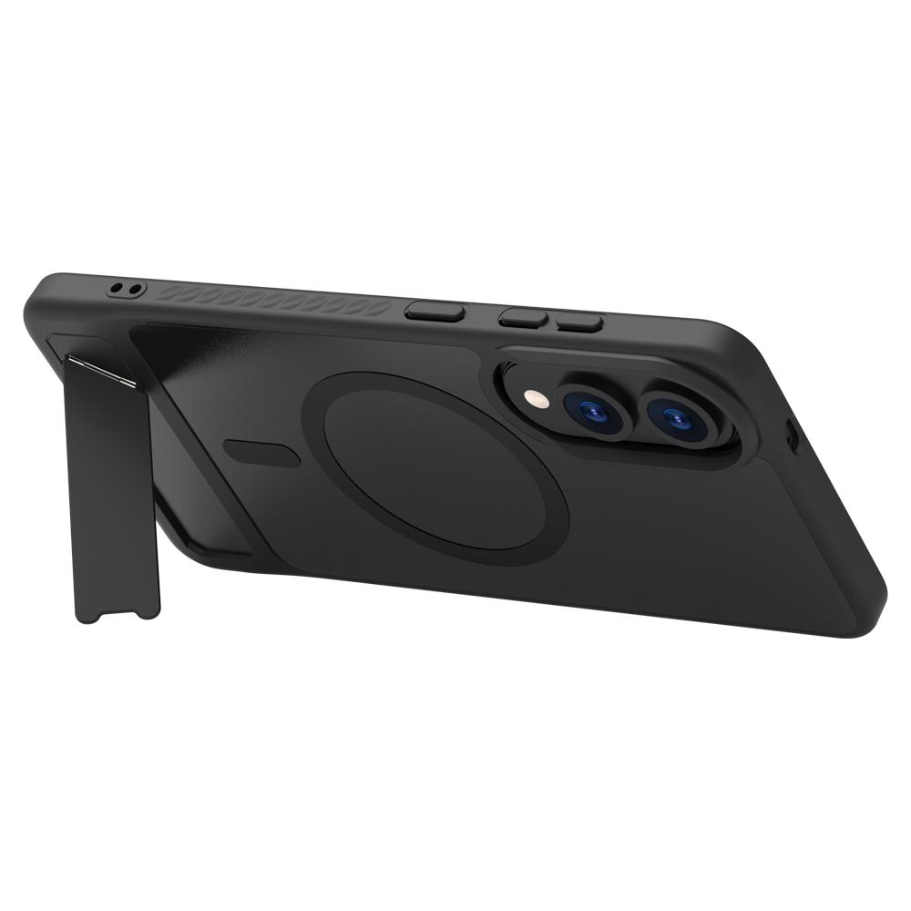 LEREACH Le-Chic Series For Samsung Galaxy S25 Edge Magnetic Case Kickstand TPU + PC Phone Cover