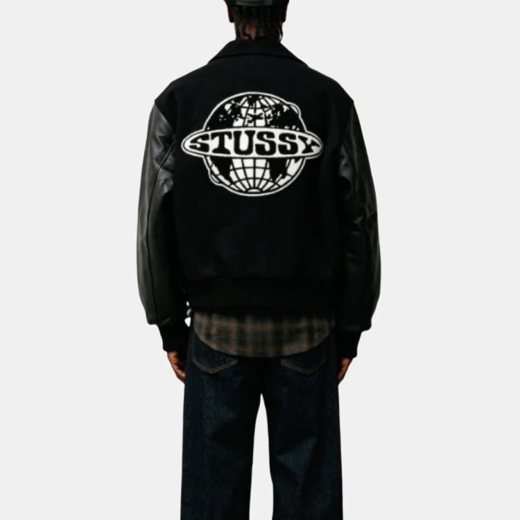 Stussy FW25 GLOBE VARSITY JACKET Unisex 115868-
