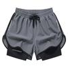 Men's Quick-Dry Three-Quarter Double Layer Sports Shorts For Basketball Marathon Running Swimming