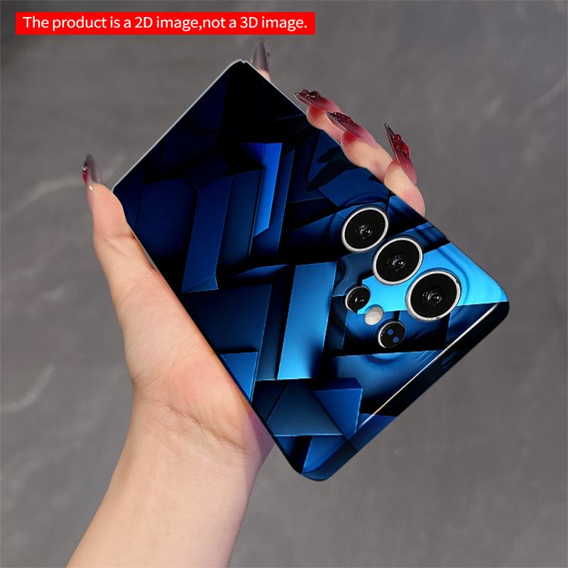2DFlat Samsung phone case Blue Geometric Layered Pattern Phone Case Applicable to Galaxy S22 S23 S24 S25ULTRA S26 A12 A13 A14 A15 A16