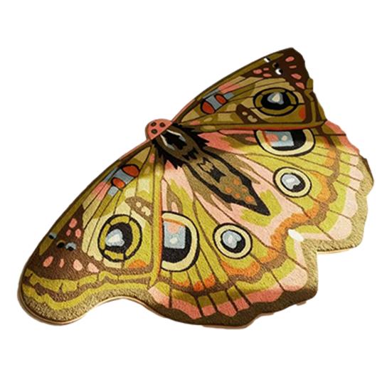 Nostalgie Colorful Butterfly Rug, Vintage Irregular Moth Shaped Floor Mat, Soft Fluffy Washable Area Rug for Living Room Bedroom Entryway Bathroom