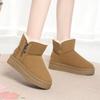 Women's Winter Snow Boots: Thickened Velvet, Warm, Thick-Soled, Side Zipper, Non-Slip, Comfortable Cotton Boots for Students