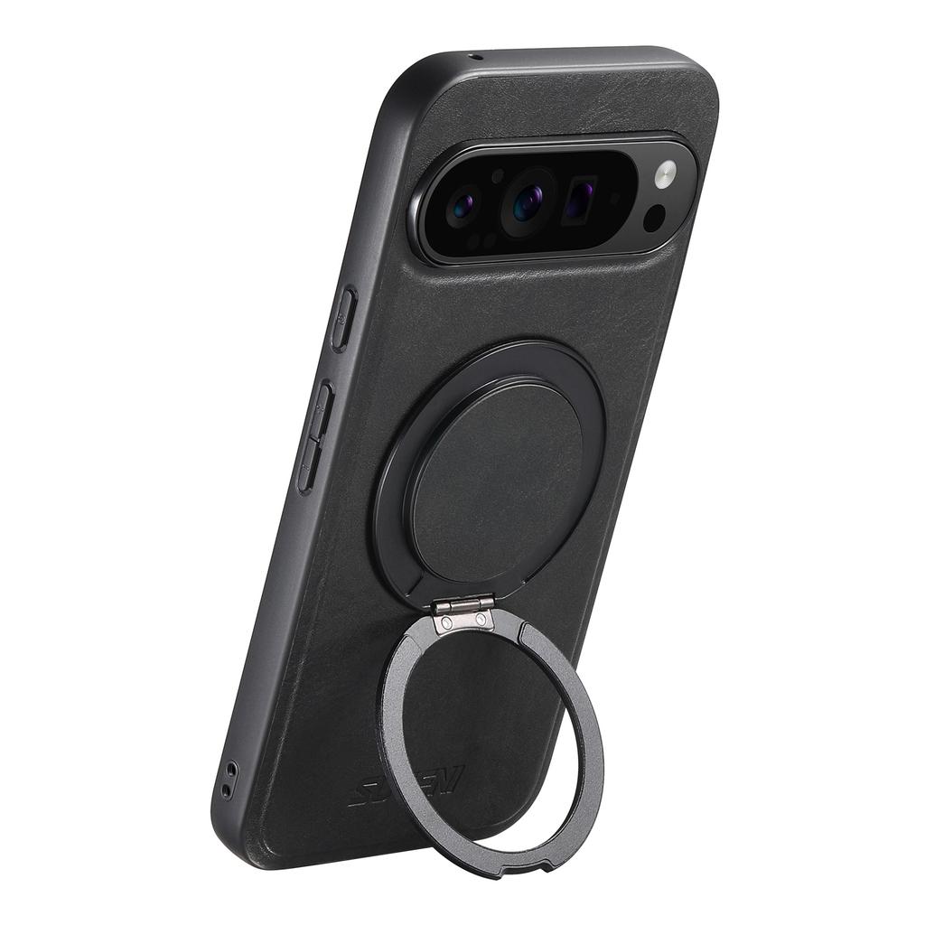 SUTENI G3 Чехол для Google Pixel 10/10 Pro, совместимый с MagSafe, восковая текстура, вращающаяся подставка, кожаная задняя крышка для телефона