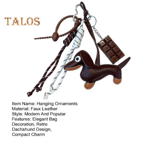 Такса брелок сумка кулон искусственная кожа милый щенок собака талисман подарки подвесные украшения для сумок сумки кошельки ретро стиль аксессуары
