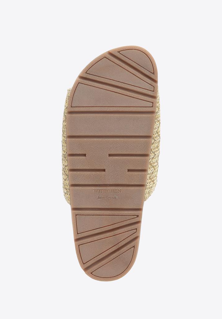 Wittchen Women's Faux Raffia Slides Beige, Beige Synthetic Material
