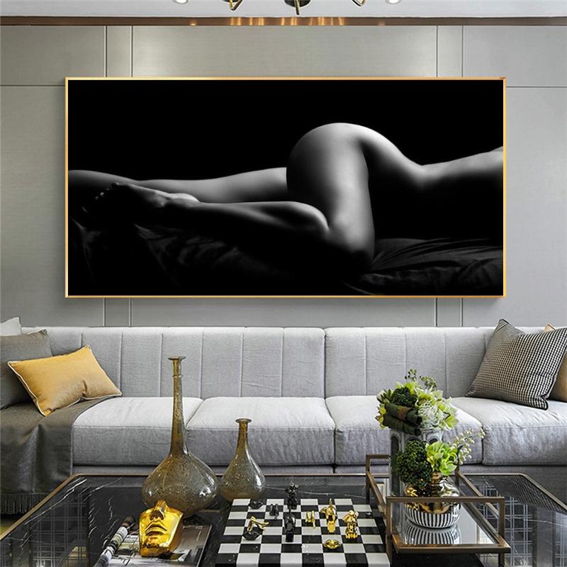 Сексуальные обнаженные женщины, спящие на кровати, художественные холсты, постеры и принты, настенные художественные картины, картины для тела для домашнего декора спальни