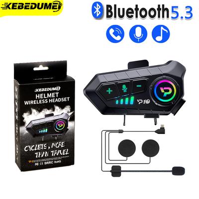 Kebidumei YP10 Мотоциклетный шлем Гарнитура Беспроводной Bluetooth5.3 Комплект громкой связи Moto Водонепроницаемый музыкальный плеер Динамик Наушники
