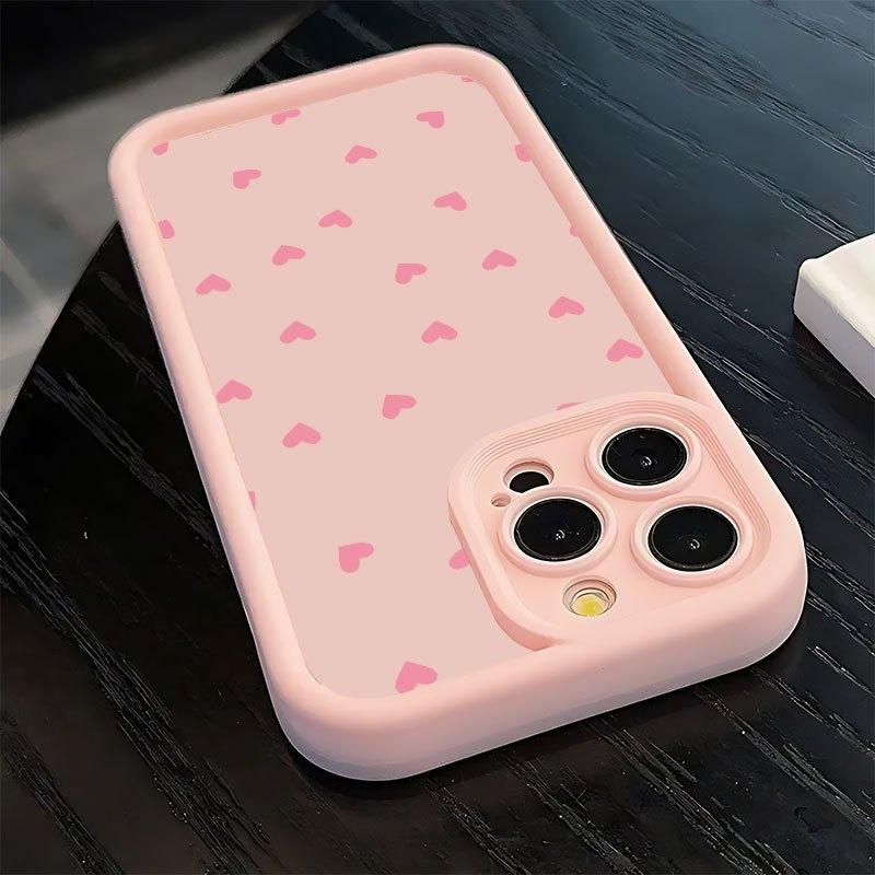 Простой чехол для телефона с узором в виде сердца, подходящий для iPhone 17 16 15 14 13 12 11 Pro/Max/Plus, противоударная задняя крышка