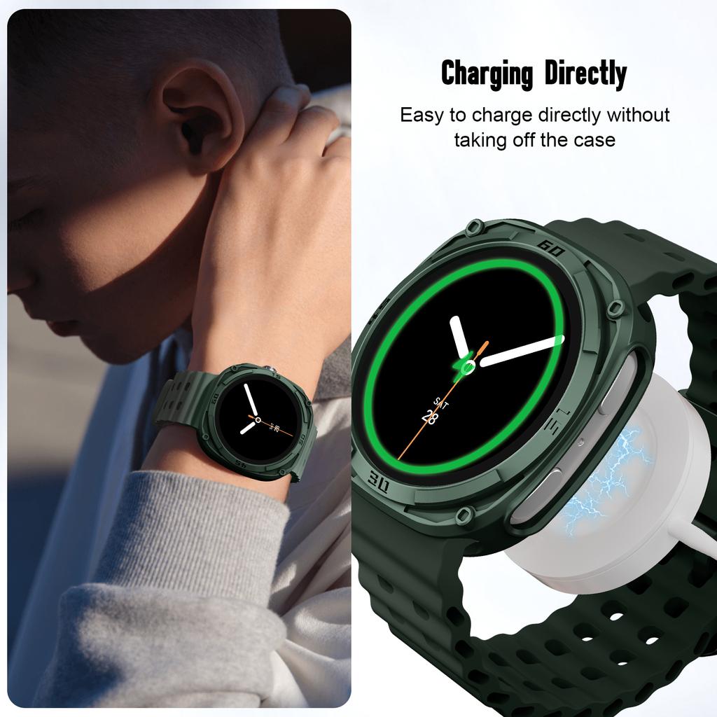 PC scale+case For Samsung galaxy watch 8 44mm 40mm Accessories Hollow Protective Bumper shell For Samsung galaxy watch 8 cover