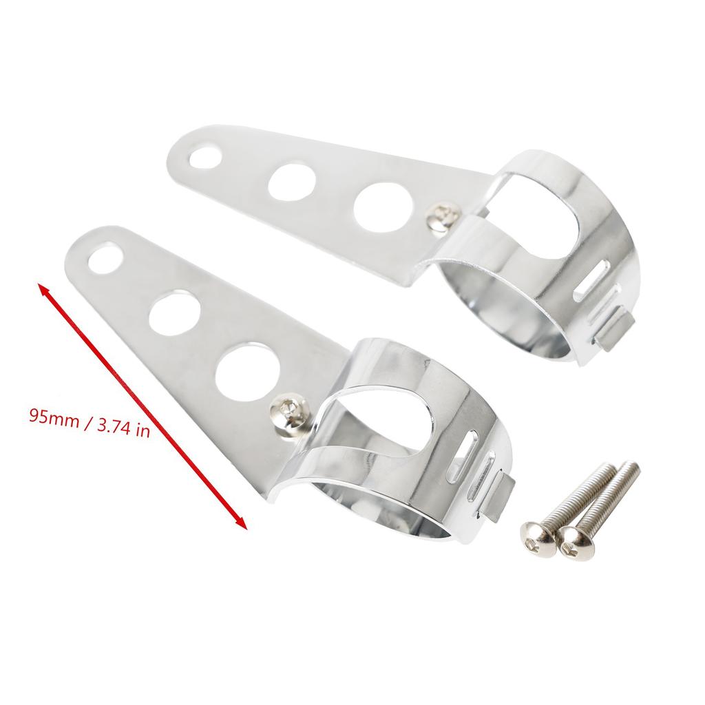43mm-50mm Fork Chrome Headlight Mount Bracket Motorcycle Headlamp Holder Adapter