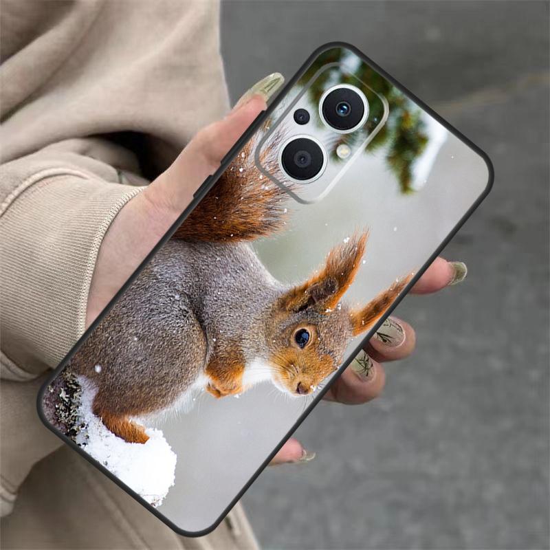 Squirrel Cute Animals Case For OPPO Reno 11 11F 10 Pro 4Z 5Z 8T 5 6 7 8 Lite OPPO Find X5 X6 Pro X2 X3 Lite Cover