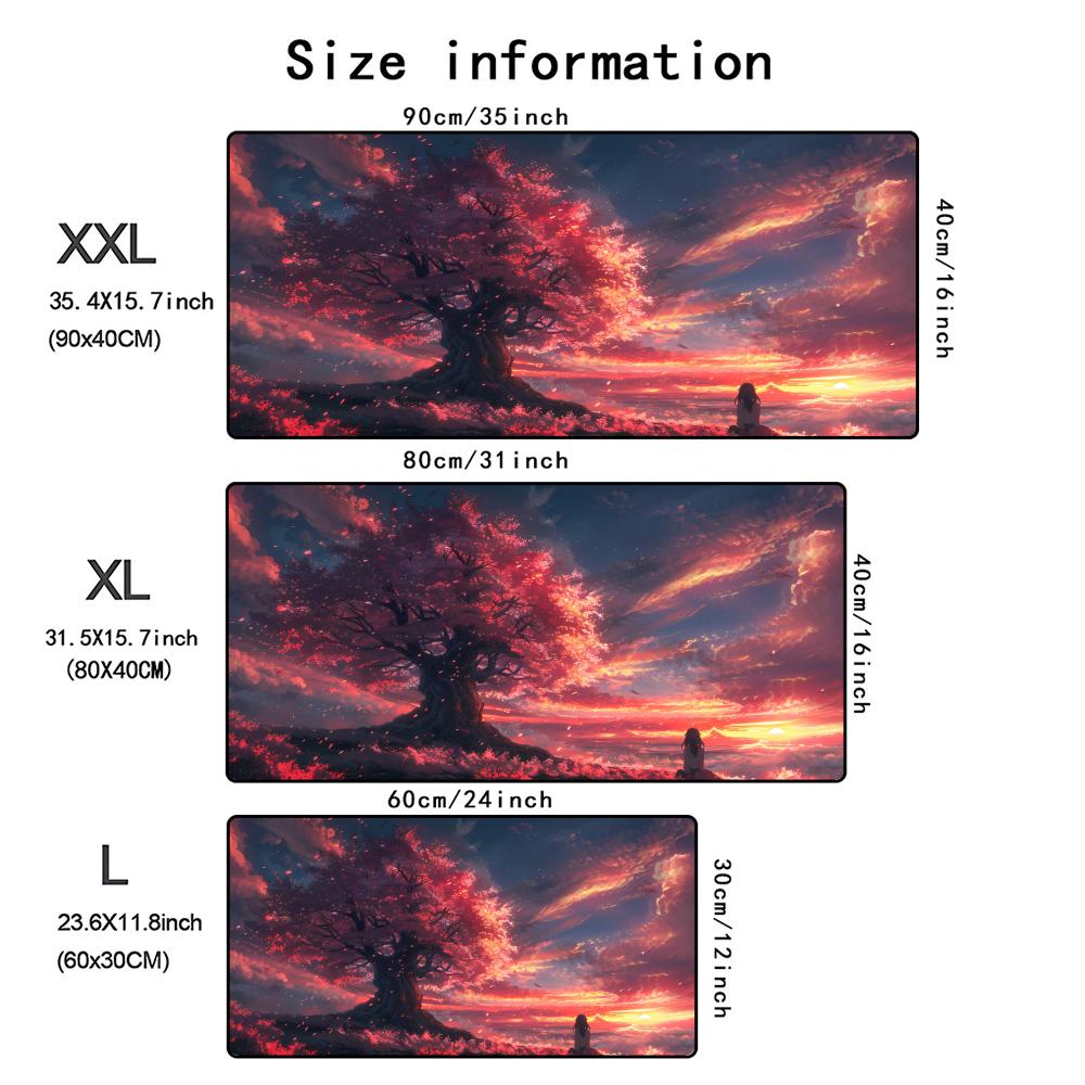 Cherry Blossom Tree Mouse Pad Large Computer Accessories Office Game Table Mats Antislip Gaming Keyboard Mousepads Desk Pads