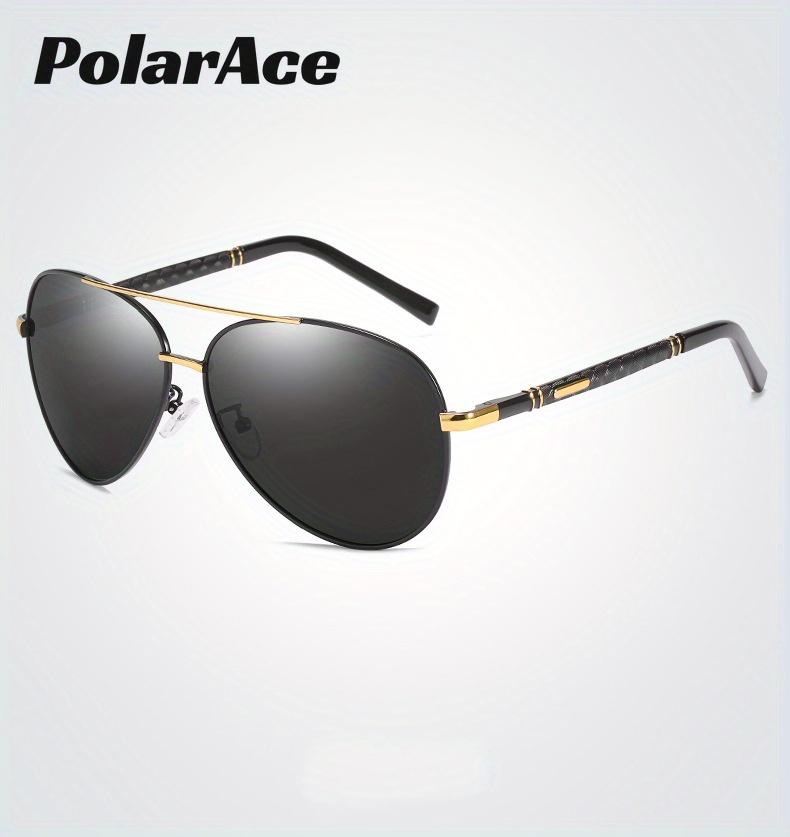 PolarAce Unisex Metal Polarized Outdoor Driving Glasses Spring Leg Sunglasses, UV400