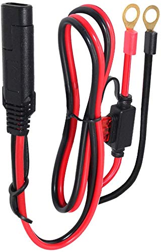 GTIWUNG 2pcs 2ft SAE Connection Cable SAEDC Adapter Cord 14AWGSAE Harness Extension Cable Battery Tander DIY Connector 10A Fuse Battery Charging