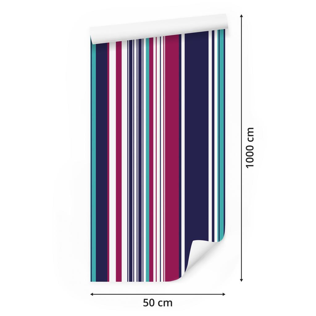 Colorful and vertical stripes wallpaper for living room and bedroom 50x1000