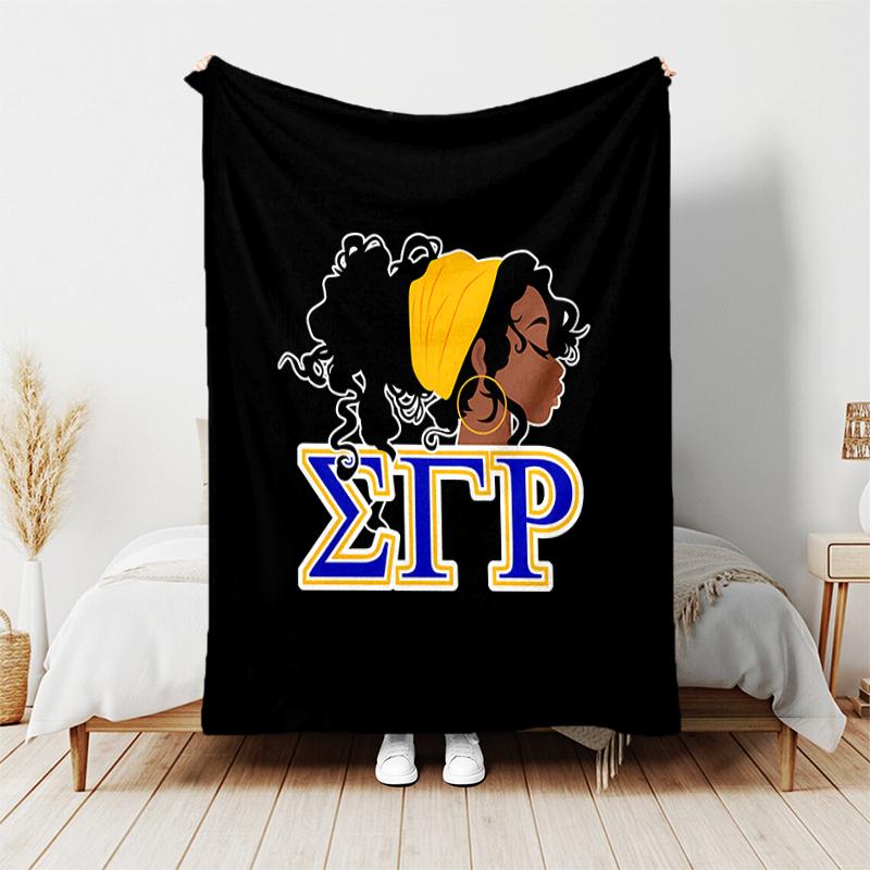 1pc Blanket Sigma SGR Gamma Rho Print Design, Lightweight Blanket for Sofa, Bed- Soft &Warm, Gift for All Seasons like Christmas, Halloween