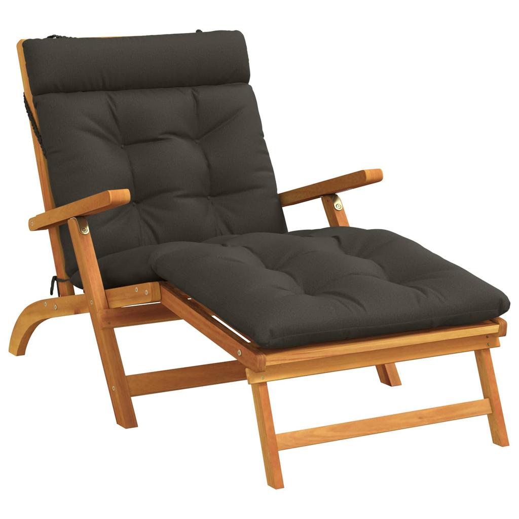 Sun Lounger Cushion VIANEN 100percent  Polyester Anthracite
