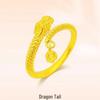 Vietnam Sand Gold Dragon Tail Bracelet & Ring Set - Zodiac Year of the Dragon, Dynamic Open Finger Design