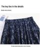 Новое поступление: Темно-синяя юбка-трапеция с высокой талией и рукавами-фонариками